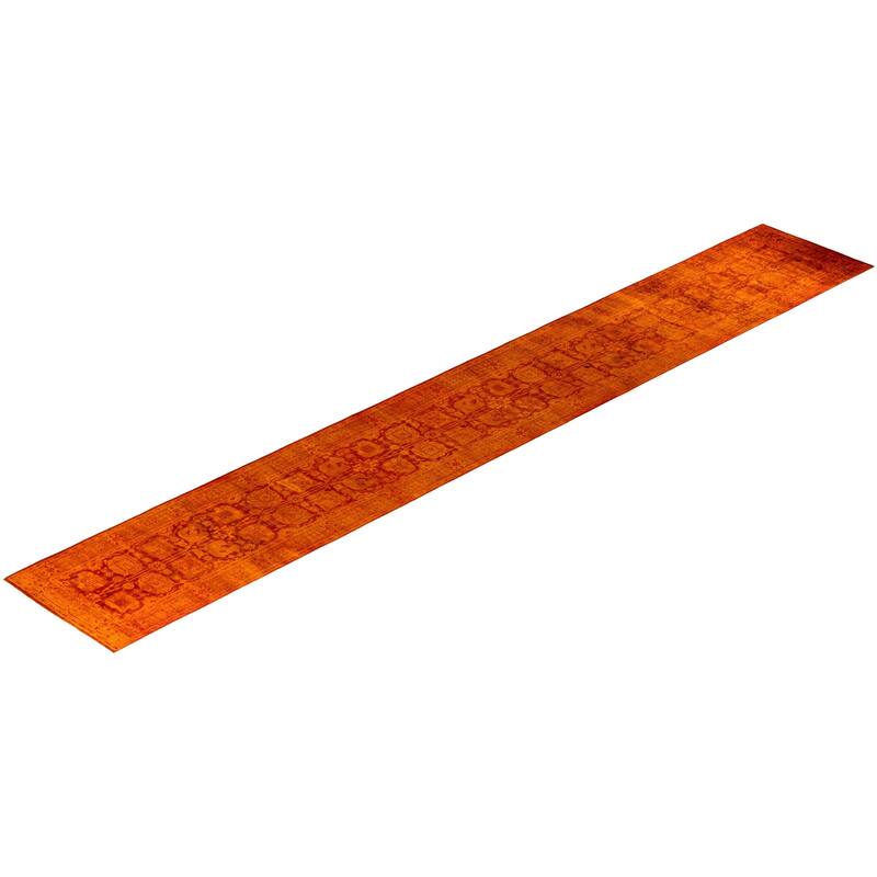 Vibrance One-of-a-Kind Hand-Knotted Runner Rug - Orange, 2' 6" x 17' 7" - 2' 6" x 17' 7"