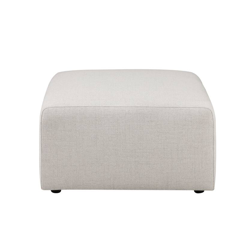 No-Assembly Beige Chenille Sofa Ottoman, 29.92" Size for Cozy Living Room & Bedroom Use
