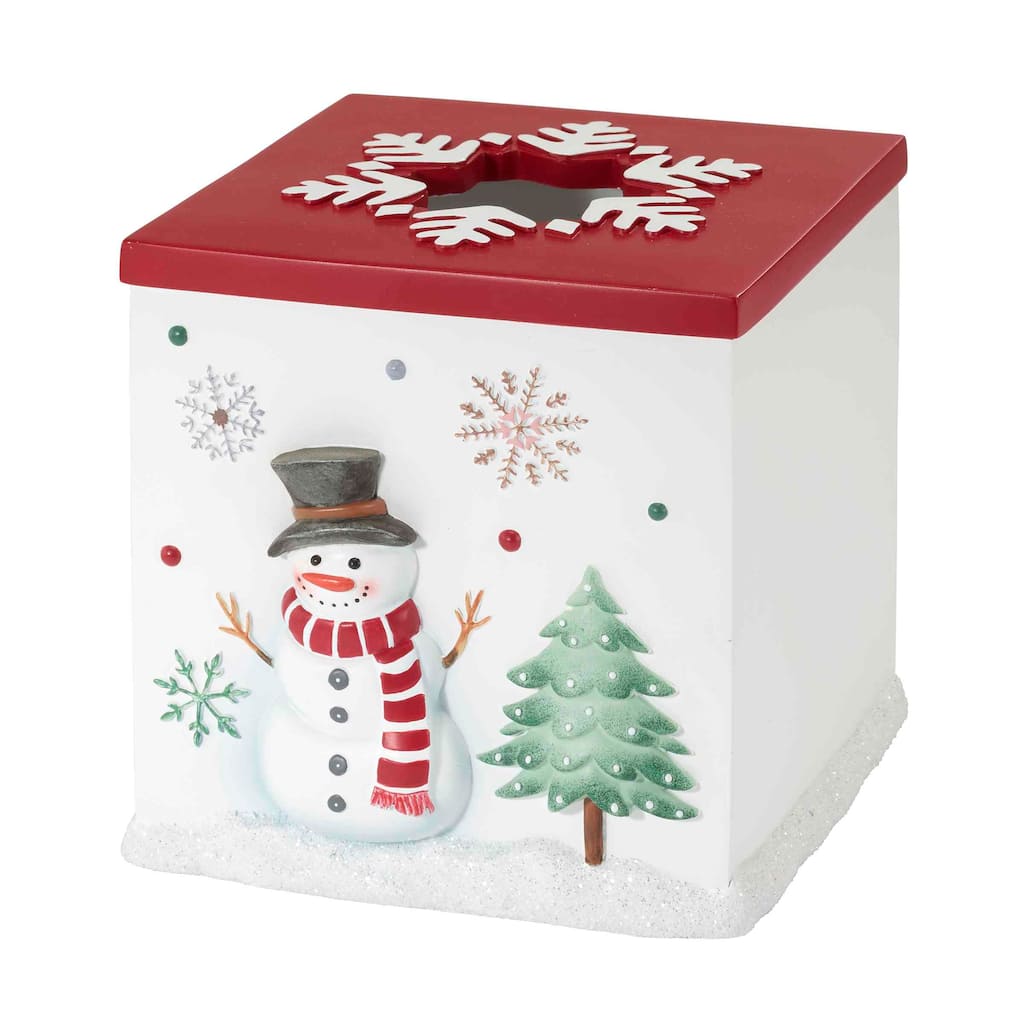 Avanti Linens Winter Snowman Tissue Cover - White - Tissue Cover