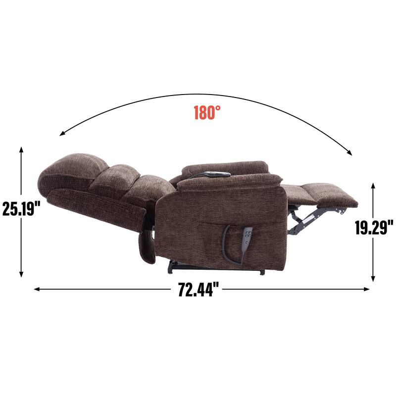 Dual Motor Infinite Position Power Lift Recliner Chair with Power-Remote, Heat Massage and Heavy Duty Motion Mechanism
