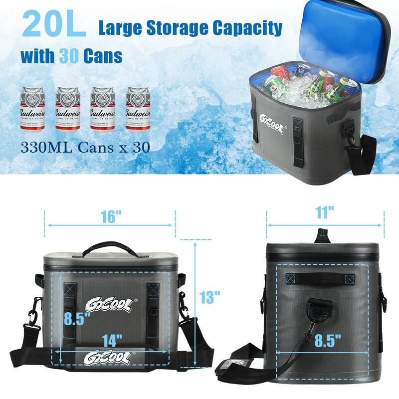 Gymax 30 Cans Soft Portable Cooler Bag Leak-Proof Insulated