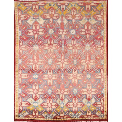 Geometric Tabriz Persian Vintage Area Rug Handmade Wool Carpet - 3'9"x 5'0"