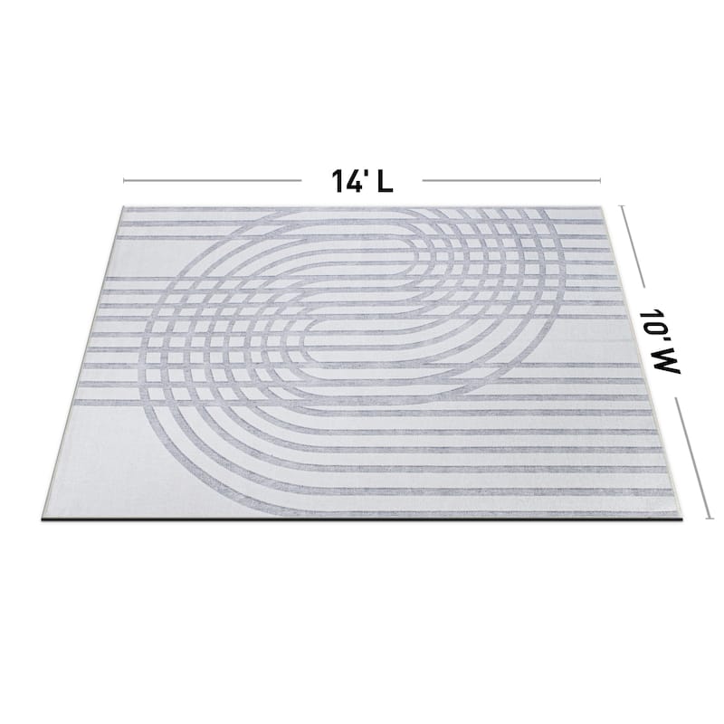 Contemporary Lines Machine Washable Area Rug