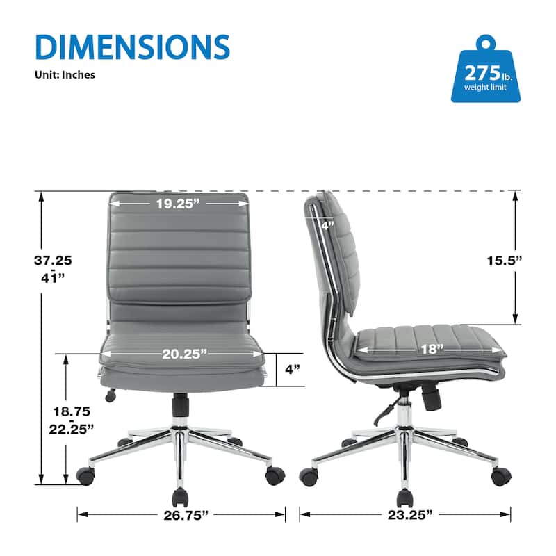 Armless Mid Back Professional Managers