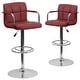 preview thumbnail 83 of 103, Quilted Vinyl Adjustable Chrome Bar Stool (Set of 2)