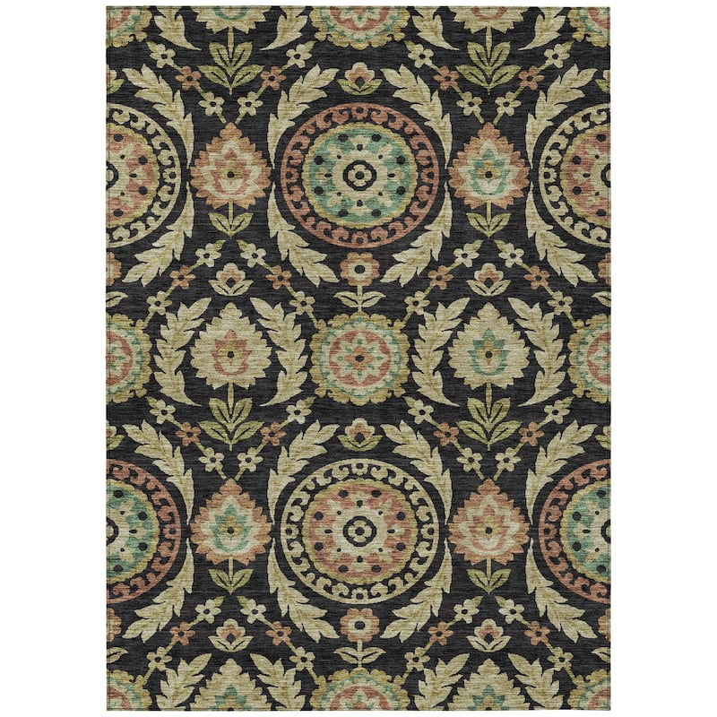 Machine Washable Indoor/ Outdoor Chantille Boho Suzani Rug