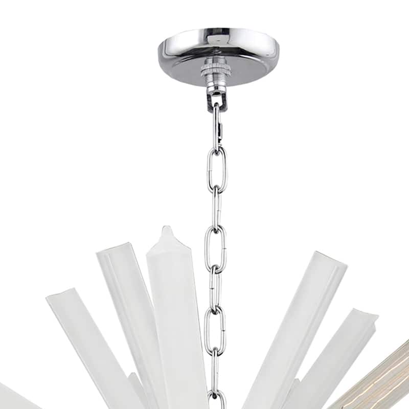 Currier 9 Light Sputnik Chandellier in Chrome and White Crystals
