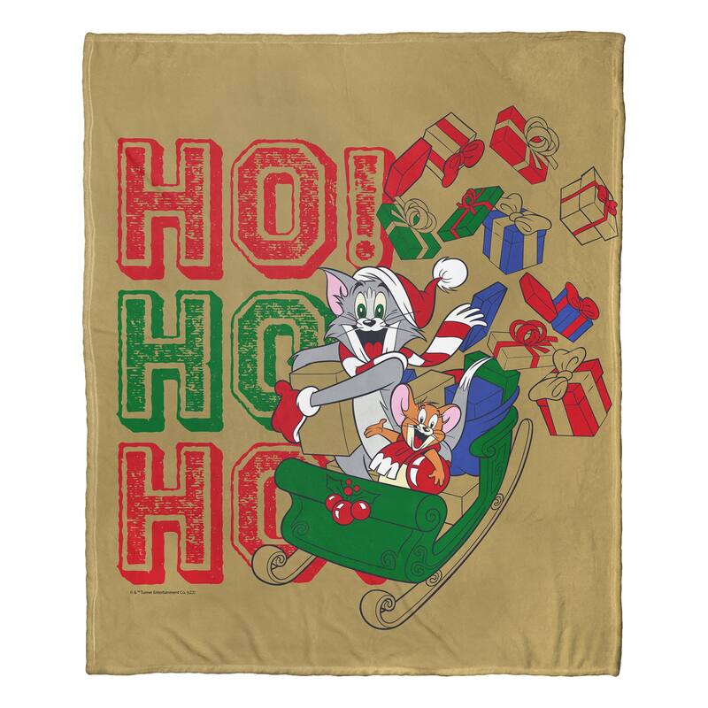 Warner Brothers Tom and Jerry Present Delivery Silk Touch Throw Blanket