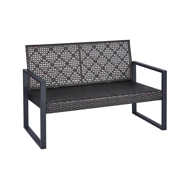 4-Piece Patio Furniture Set Outdoor Balcony Porch Garden Backyard Lawn Furniture Acacia Wood Table Top
