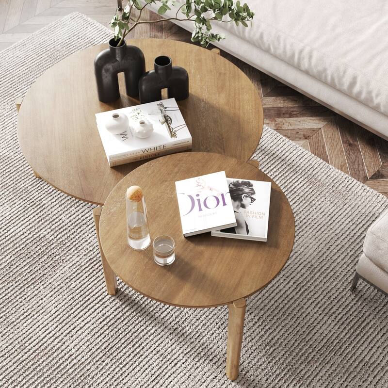Nathan James Kendall Round Nesting Living Room Coffee Table Set of 2