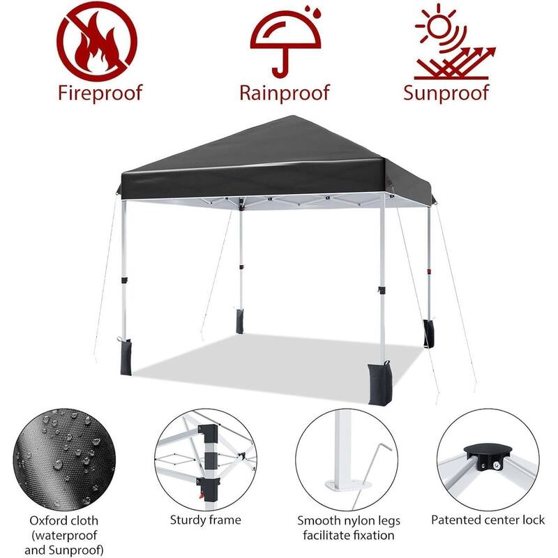 Outdoor Folding Sun Shelter, Portable Patio Shade, Pop Up Canopy Tent with 3 Adjustable Heights