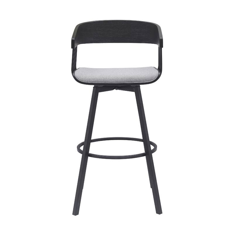 Modern Swivel Bucket Seat Bar Stool with Footrest and Armsrest Metal Frame for Kitchen Island