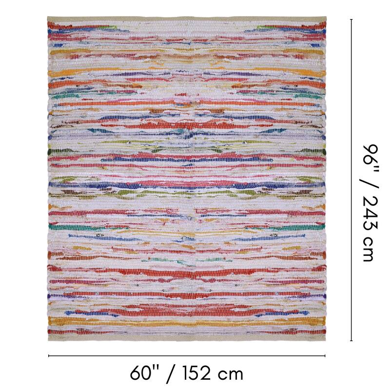 Fabstyles Premium Cotton Handmade Area Rag Rug Living Room, Hallway