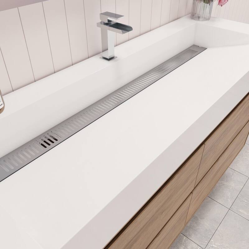 Victoria 60" Wall Mounted Modern Vanity with Single Acrylic Sink