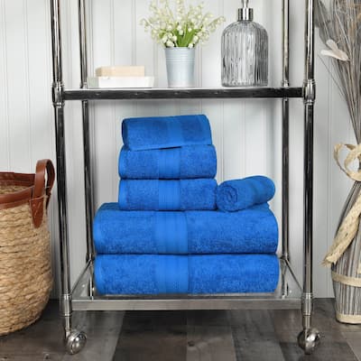 Superior 6-piece Plush Long Staple Combed Cotton Towel Set