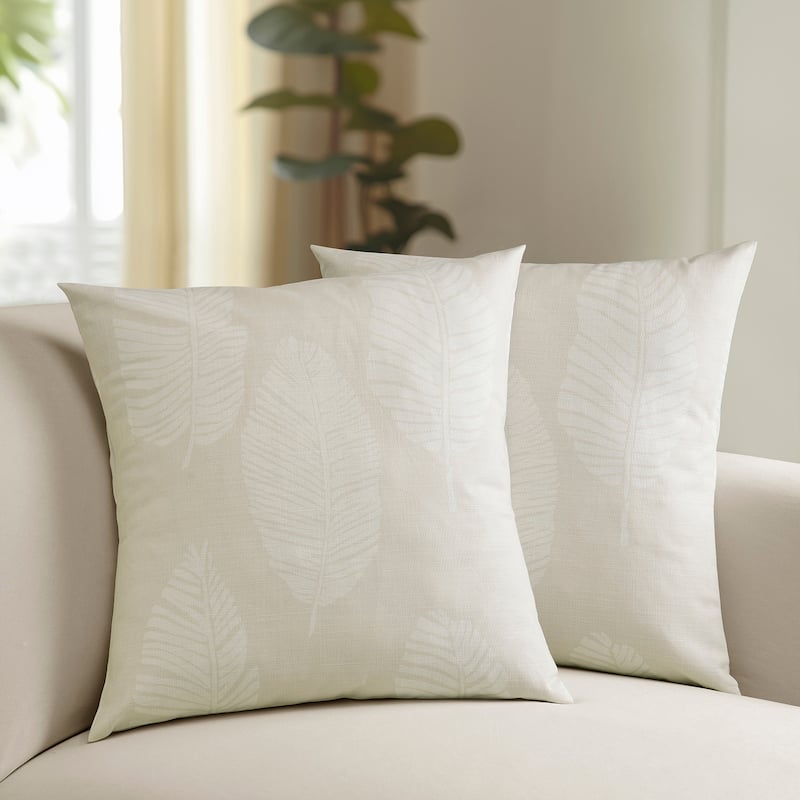 Exclusive Fabrics Printed Cotton Throw Pillow Covers 18 X 18 - Textured Decorative Pillow Covers (Set of 2)