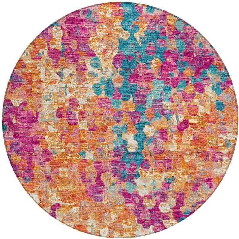 HomeRoots Abstract Transitional Rectangle Outdoor Rug