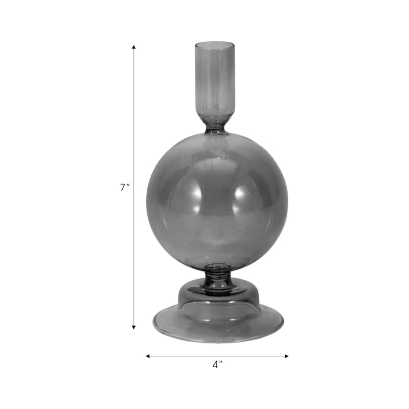 Sagebrook Home Glass Elegance - Illuminate Your Space with Unique Candle Holders - 4" x 4" x 7"