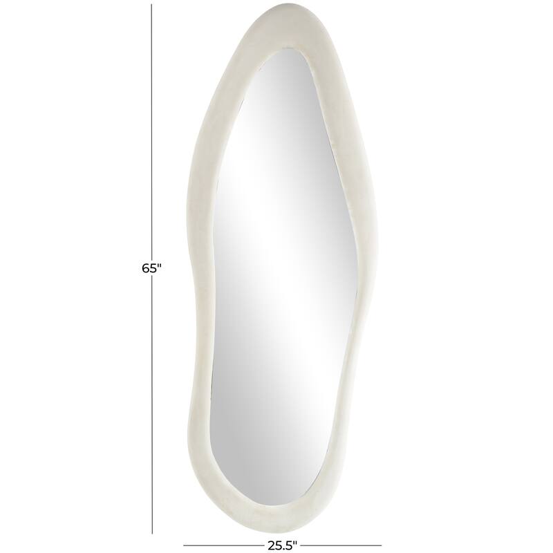 Velvet Abstract Wavy Wall Mirror - Black or White - Roche River Decor