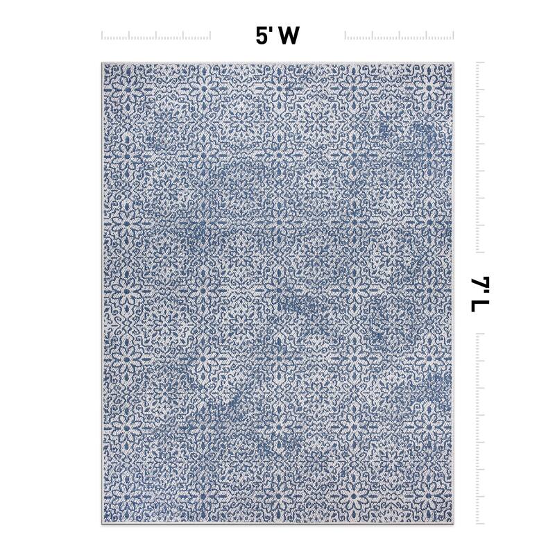 World Rug Gallery Contemporary Flowers Indoor/Outdoor Area Rug