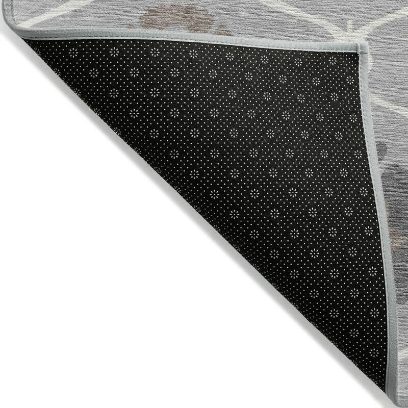 Machine Washable Indoor/ Outdoor Chantille Floral Geo Rug