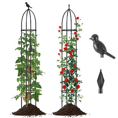 Gymax 2-Pack Garden Obelisk Trellis for Climbing Plants Rustproof