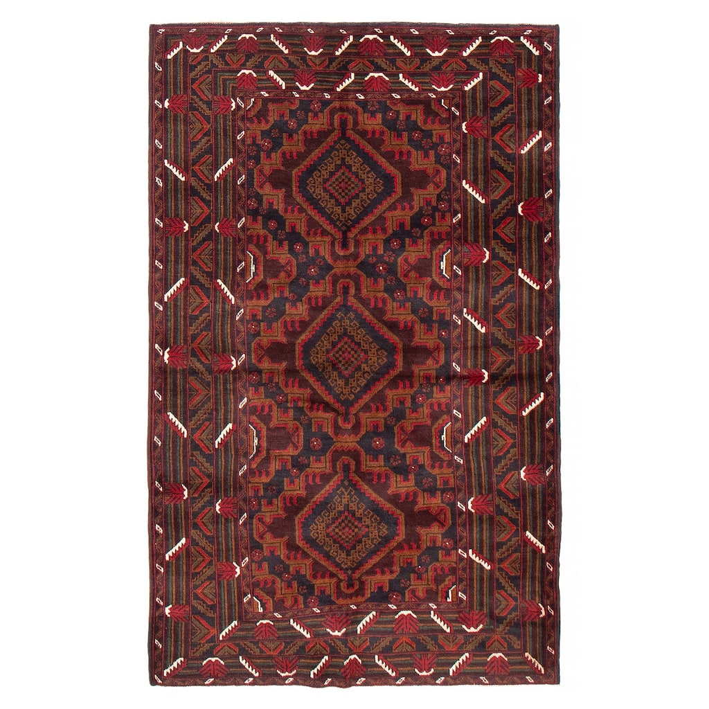 Teimani Burgundy Rug 3'11" x 6'5" - 3'11 x 6'5