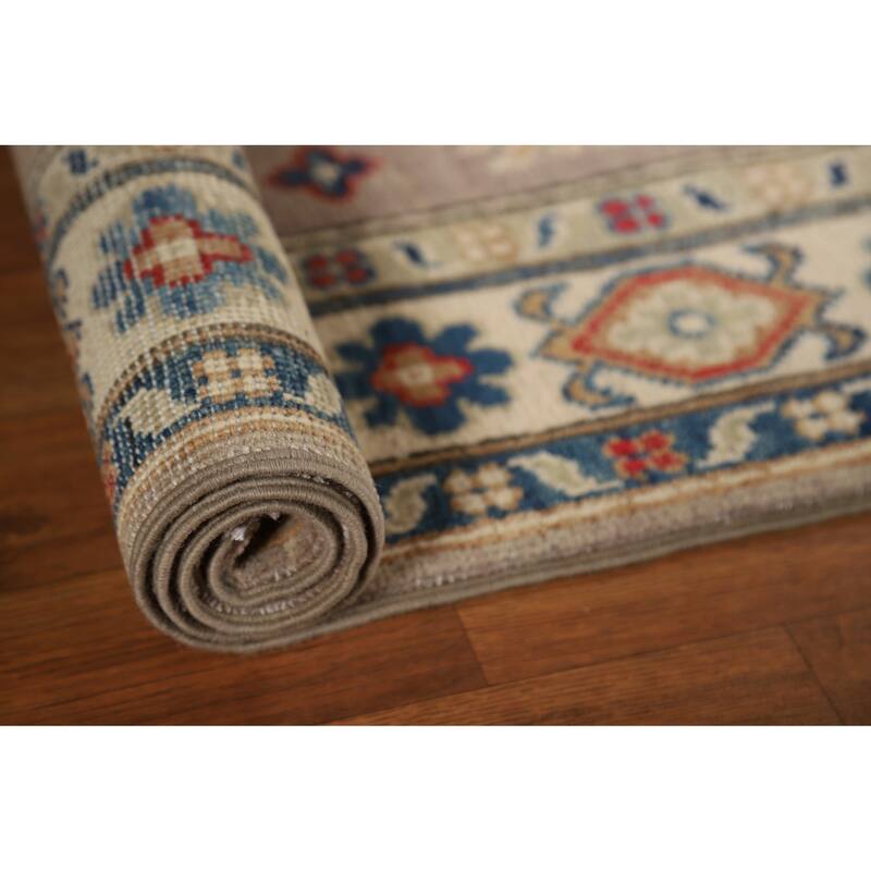 Light Brown Kazak Foyer Rug Hand-Knotted Wool Carpet - 2'8"x 4'1"