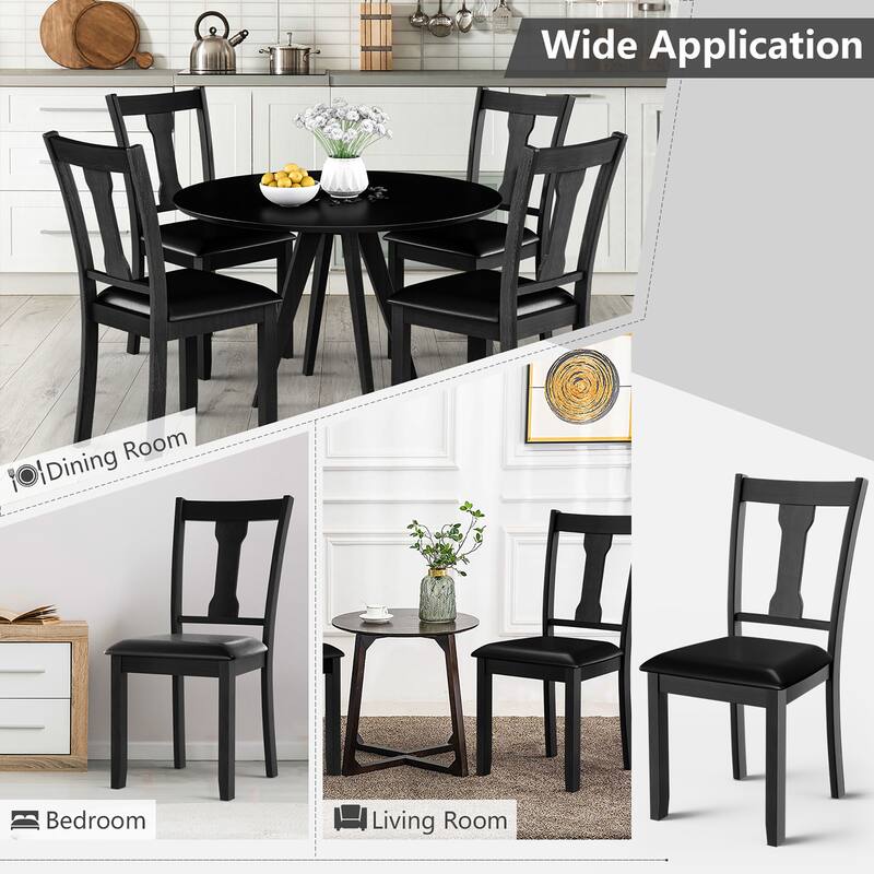 Set of 2 Dining Room Chair Coffee Rubber Wood Frame and Upholstered - See details