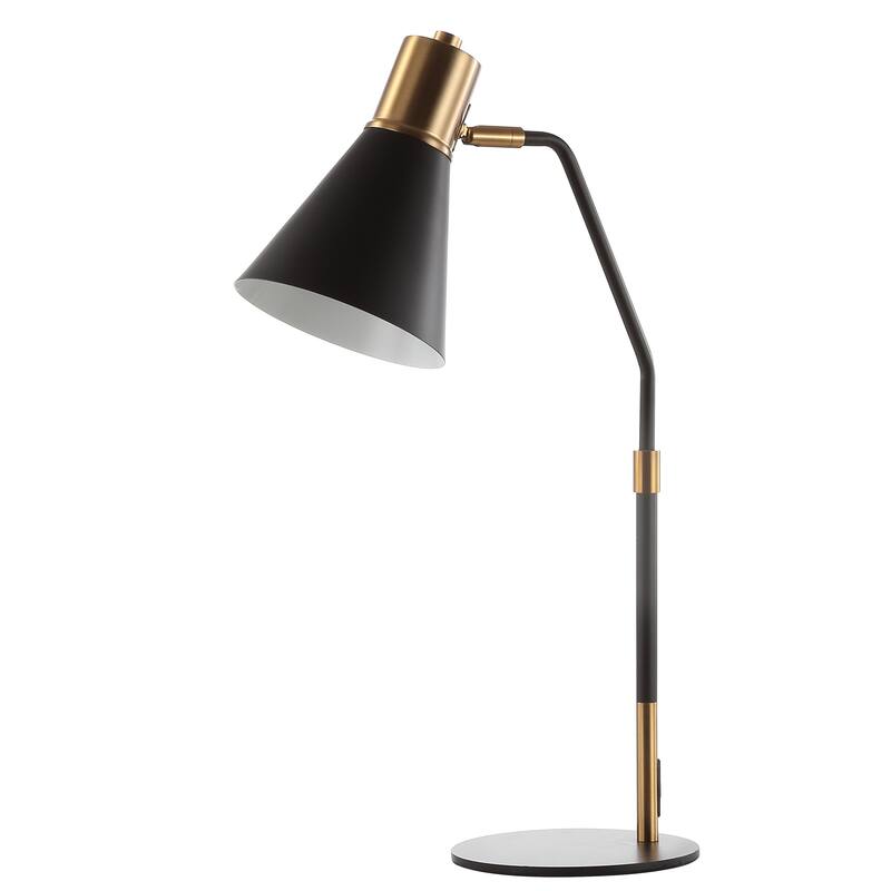 Gallery 22.5" Metal LED Task Lamp, Black/Brass Gold by JONATHAN Y