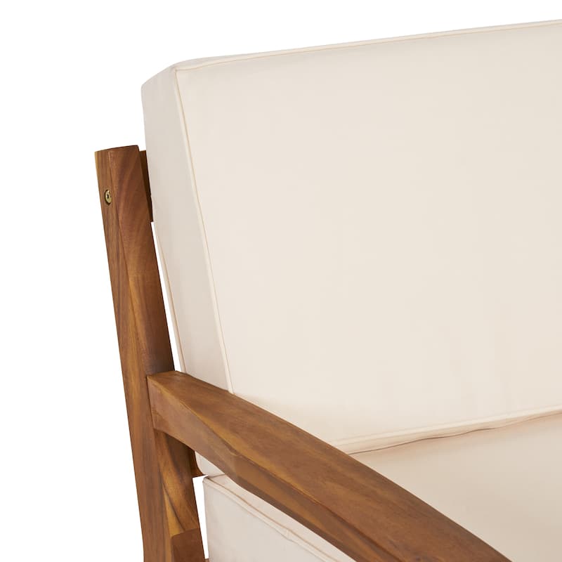 Roomfitters Grenada Solid Acacia Wood Outdoor Club Chair with Cushions
