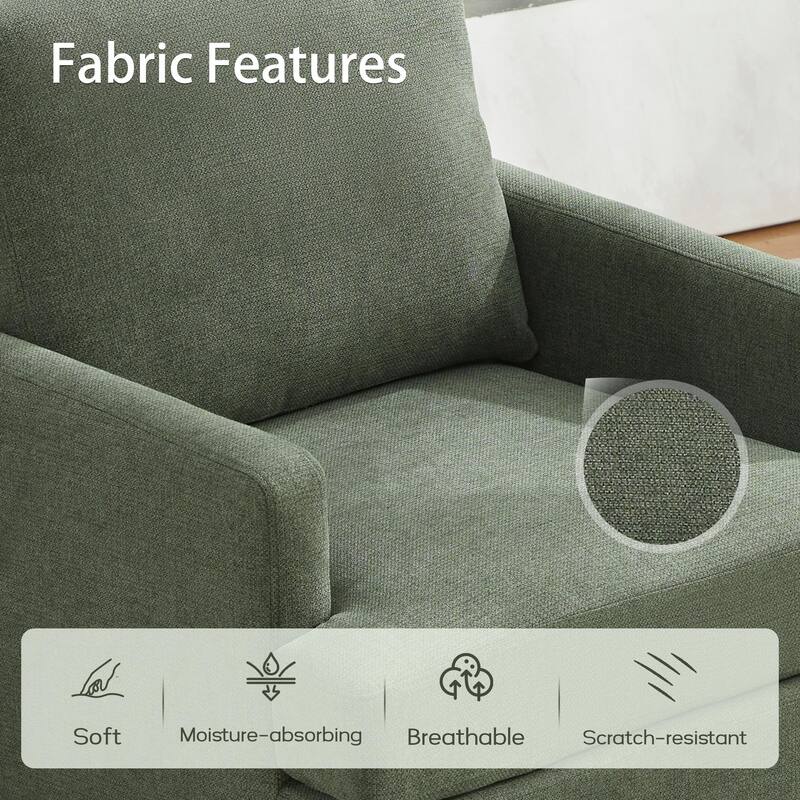 set of 1 Accent Chair for Bedroom Living Room with Wood Legs