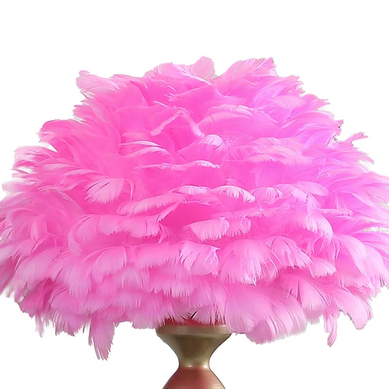 Lily 24 Inch Metal Glam Feather Table Lamp, Candlestick, 40W, Pink ...