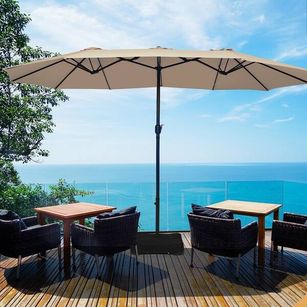 Shop Black Friday Deals On 15 Ft Patio Umbrella Outdoor Umbrella With Crank Base Overstock 30732408