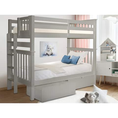 Taylor & Olive Trillium Tall Twin over Twin Bunk Bed & 2 Drawers