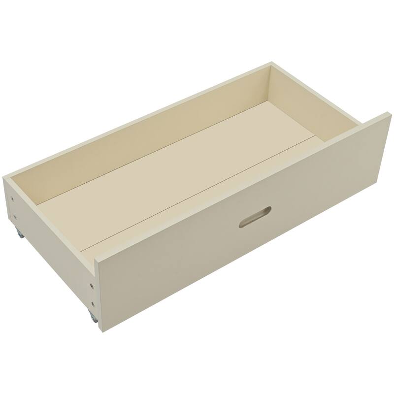 Twin Over Full Bunk Bed with Storage Drawers, Ladder, and Safety Guard Rails