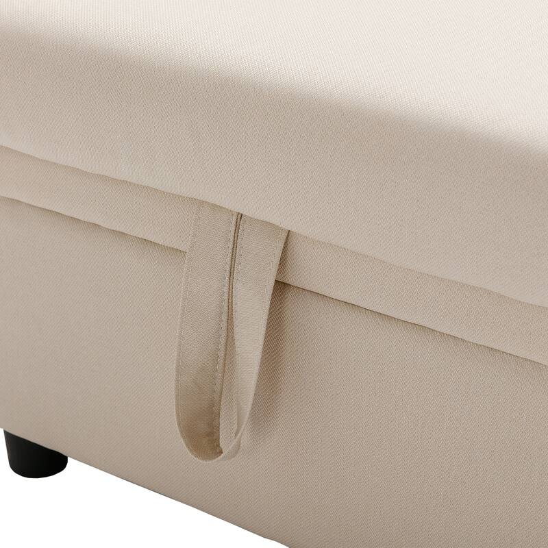 Modern L-Shape Convertible Sleeper Sectional Sofa