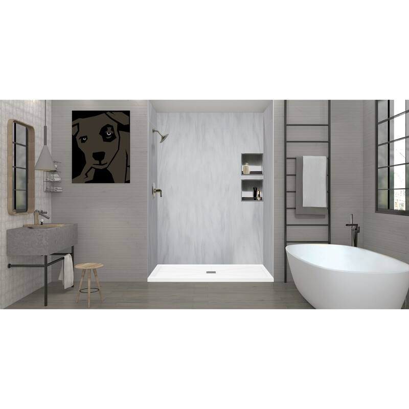 Transolid FL6032C-31 Linear 60-in L x 32-in W Single Threshold Shower Base with a Center Drain - 60-in L x 32-in W