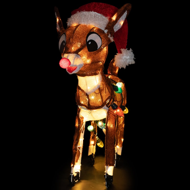 24" Lighted Rudolph String Lights Christmas Outdoor Yard Decoration - Brown