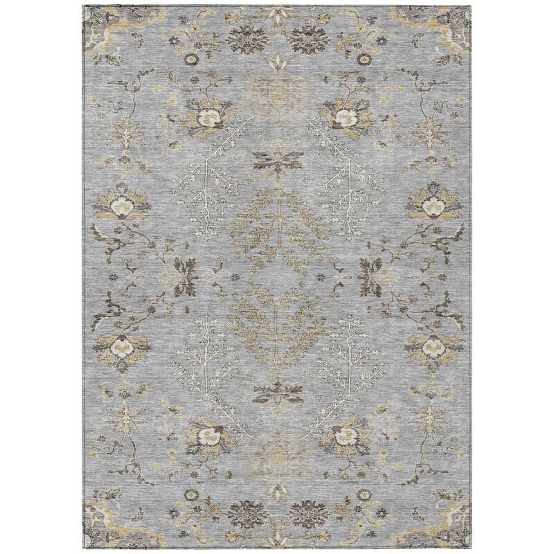HomeRoots Floral Transitional Rectangle Outdoor Rug