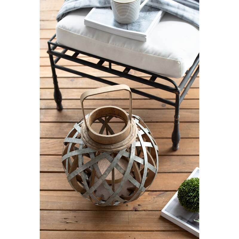 Decorative Lantern with Handle, Wooden Lantern for Indoor Outdoor, Home Garden Wedding