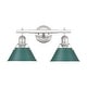preview thumbnail 2 of 1, Yep by Golden Lighting Orwell 2-light Vanity in Pewter and Pine Green shade
