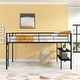 preview thumbnail 2 of 9, Black Twin Steel Low Loft Bed with Storage & Ladder