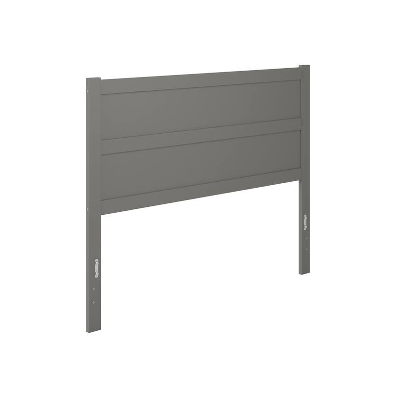 Modern Grey Headboard - Wood Panel Headboard for Metal Bed Frame - USB Charging Port
