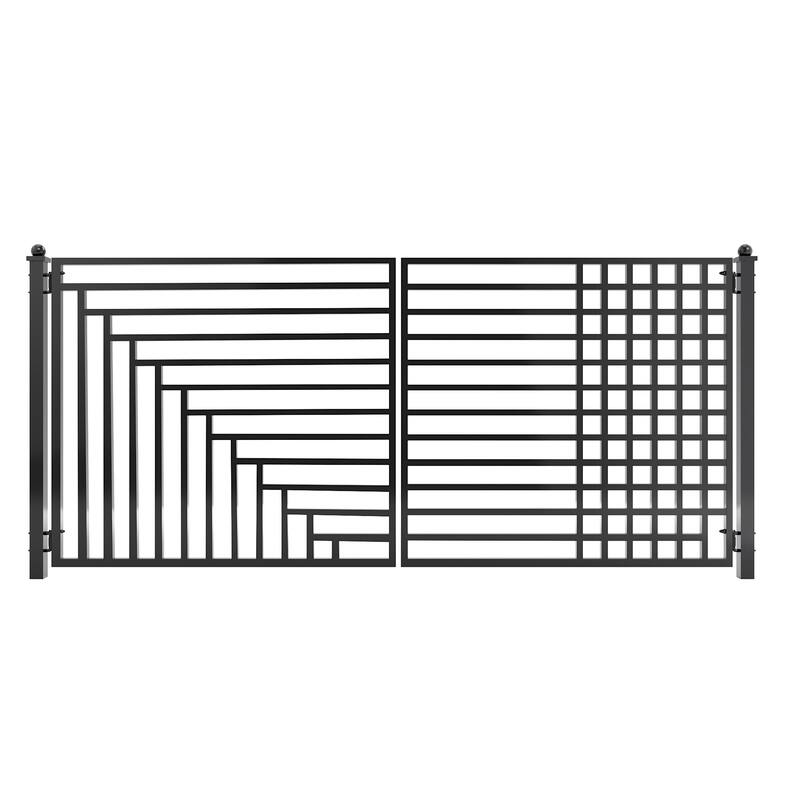 ALEKO Kyiv Style 12 x 6 feet Steel Dual Swing Driveway Gate with Opener