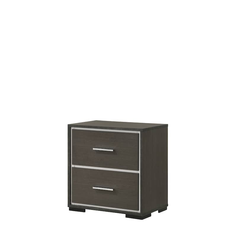 Newell Gray White Upholstered Tufted Panel Bed