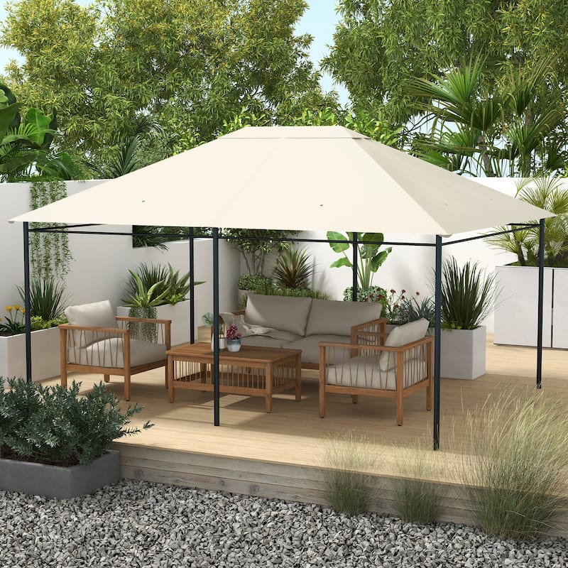 Outsunny 10' x 13' Gazebo Canopy Replacement, Patio Gazebo Roof with Top Vents for 84C-116
