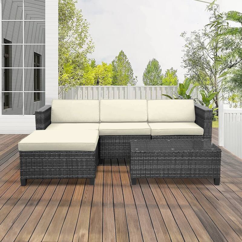 Royalcraft 5 Pieces Wicker Outdoor Sectional Sofa Sets