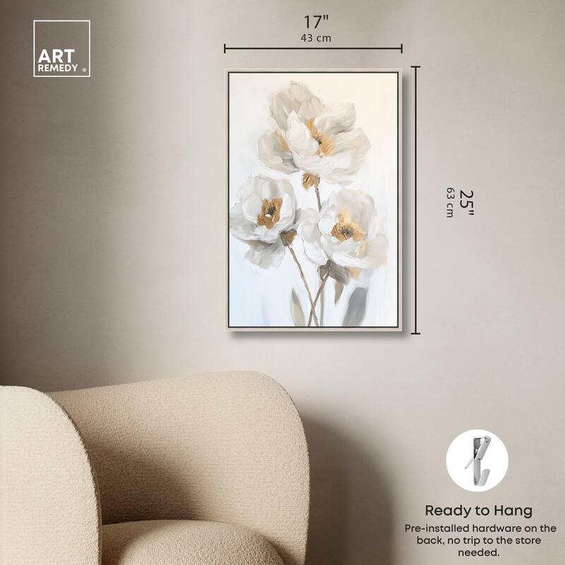 Silvered Flora II Canvas by Art Remedy