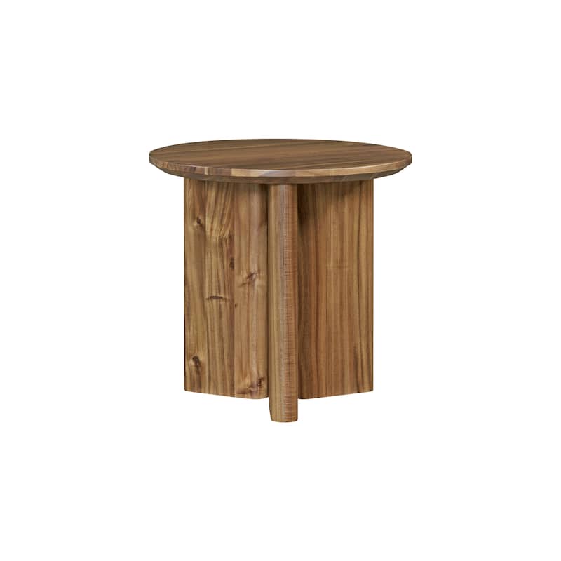 NPD Furniture Petrilio Round Acacia Wood Coffee or Side Table - Hazelnut Brown - Side Table